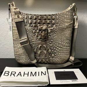 Brahmin Leia TIMELESS TAUPE OMBRÉ MELBOURNE Crossbody Shoulder Bag W/Eye